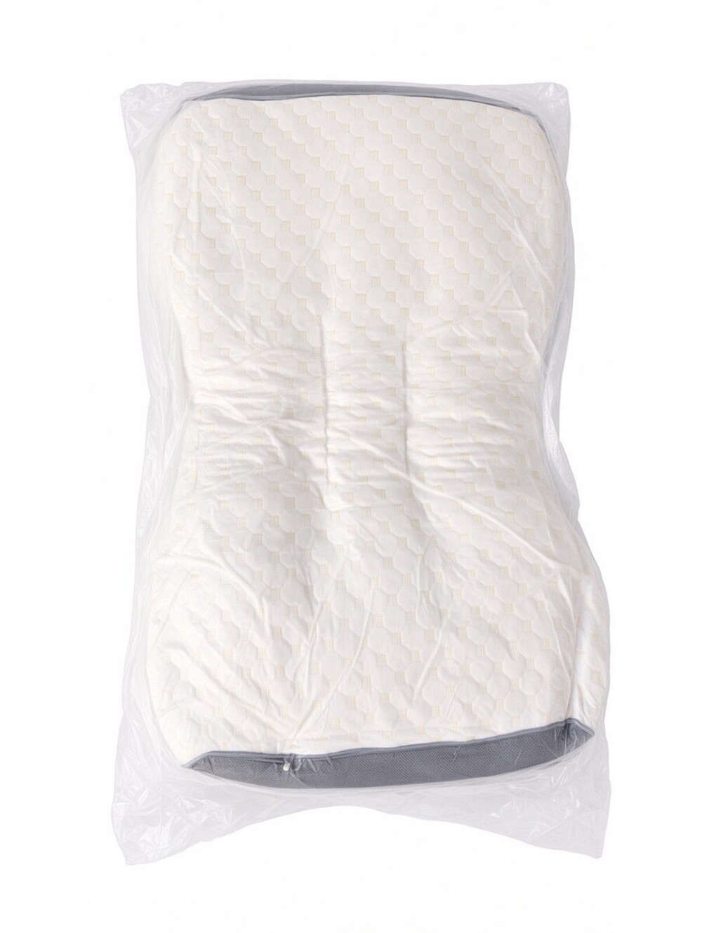 2 Pack Quilted Bed Pillows White Gold Pattern Gray Mesh Cooling Sleep Pillow Set